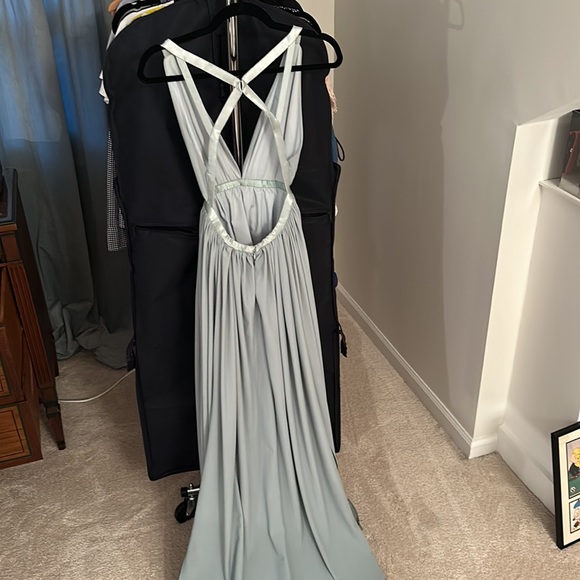 Gracia backless, seafoam green, maxi dress - size: S - Picture 2 of 4